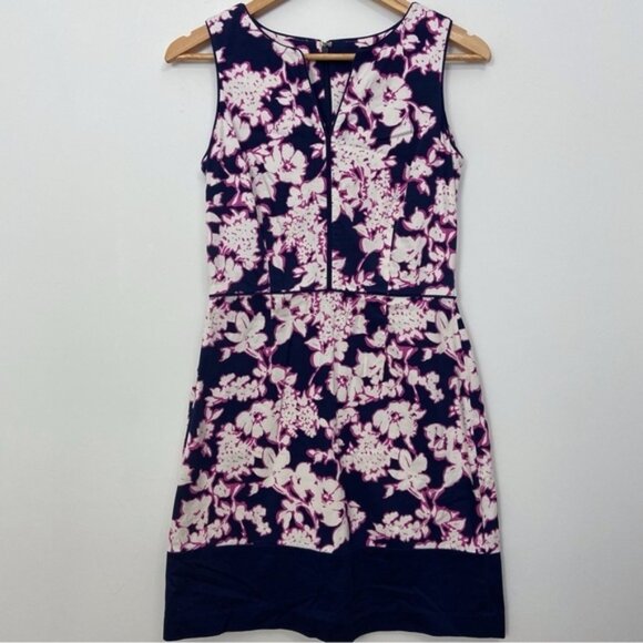 Tommy Hilfiger dress midi blue pink stretchy cotton blend pencil 2 flattering - Picture 12 of 12